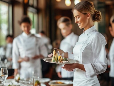 服务员上菜礼仪，文明服务与和谐团队——品质酒店餐饮服务